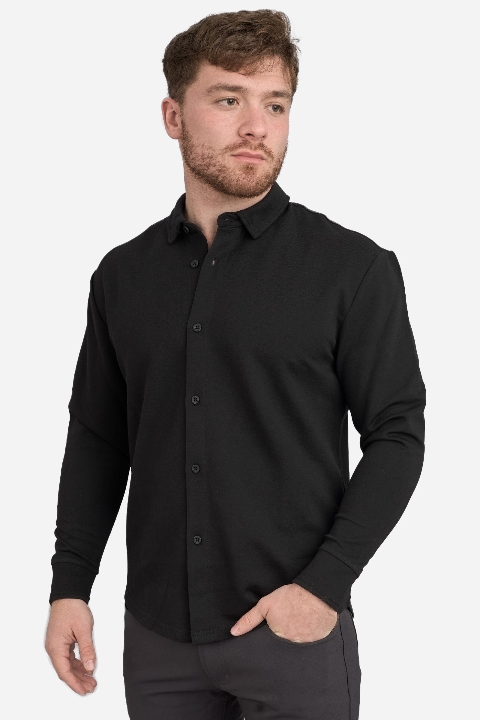 Flex Button Down Shirt Black Under 510