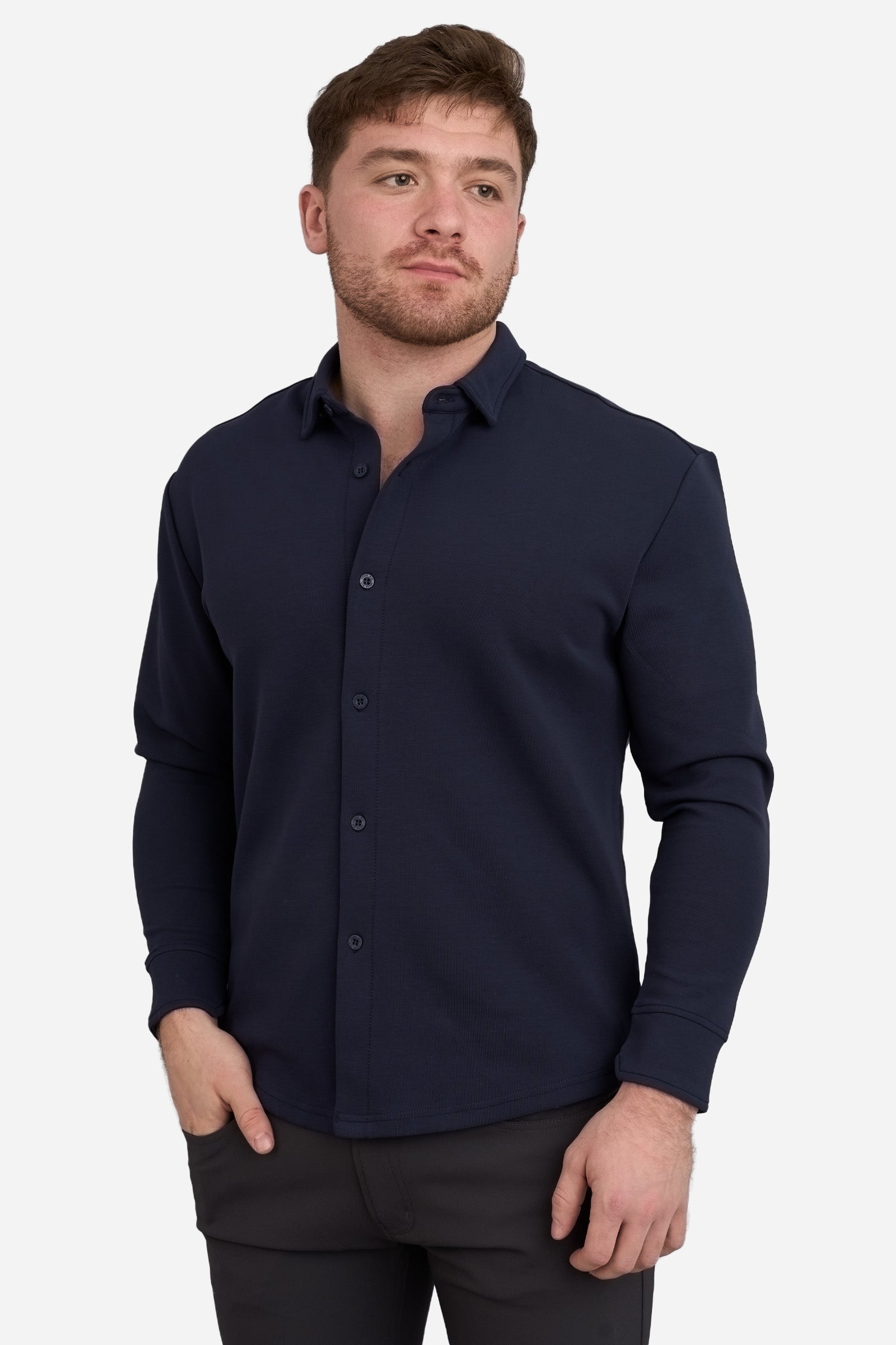 Navy button down shirt best sale