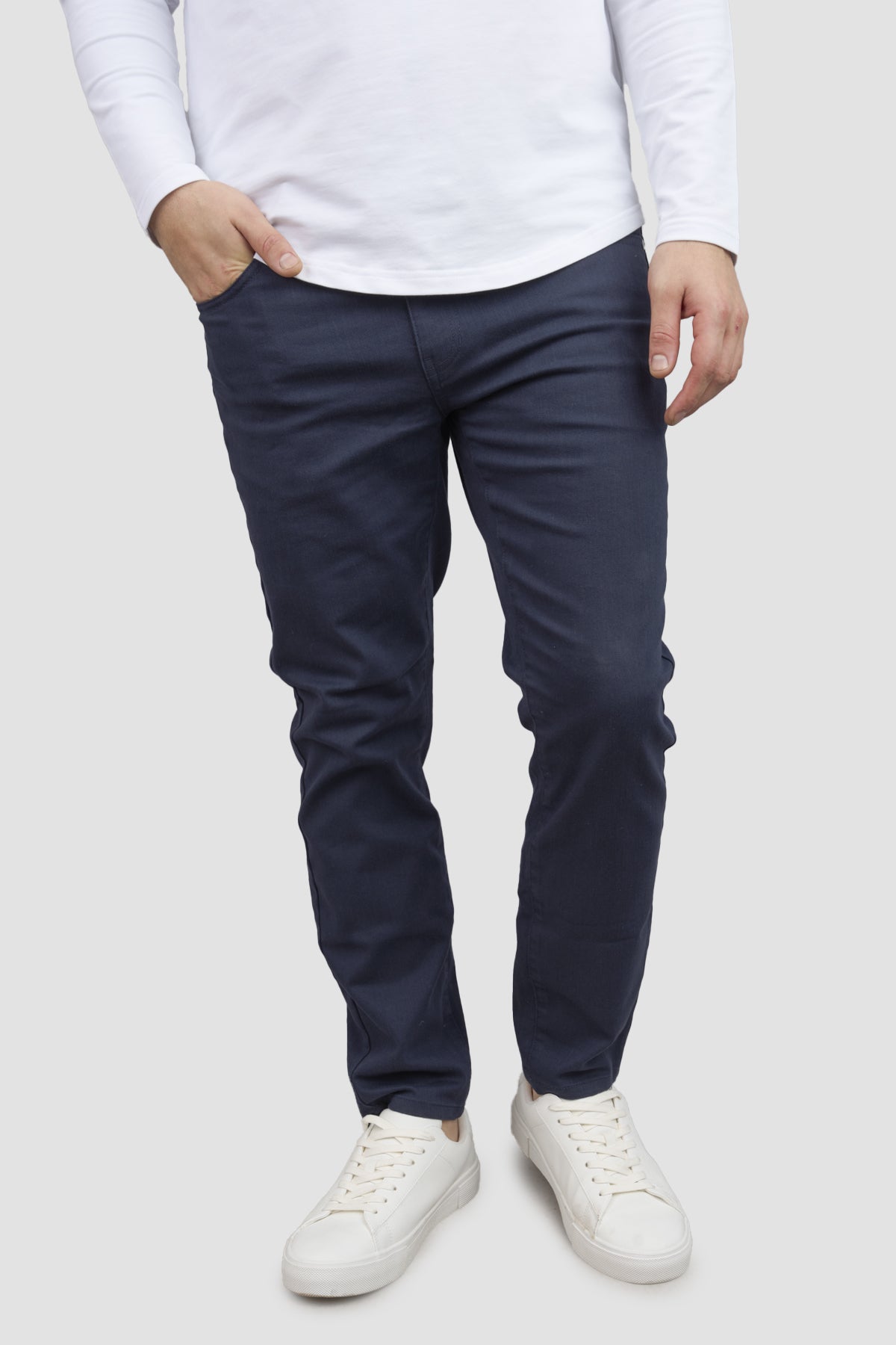 Garment Dyed Stretch Jeans Navy