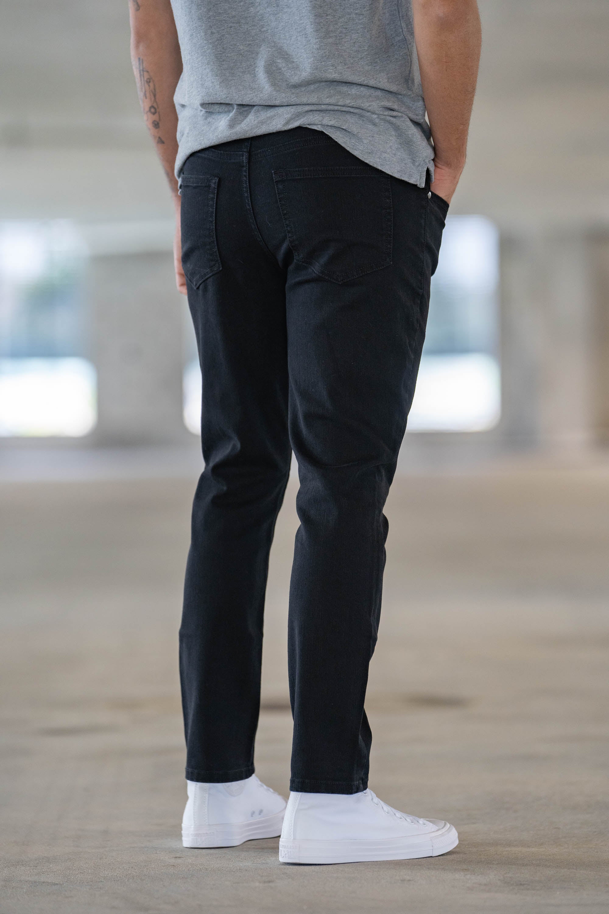 Black stretch jeans fashion mens