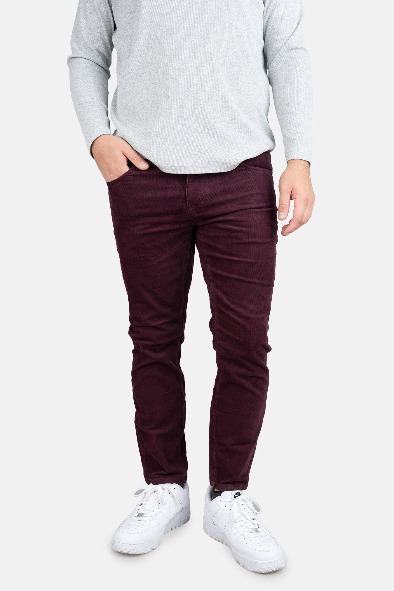 Stretch Cord 5 Pocket Pants Burgundy