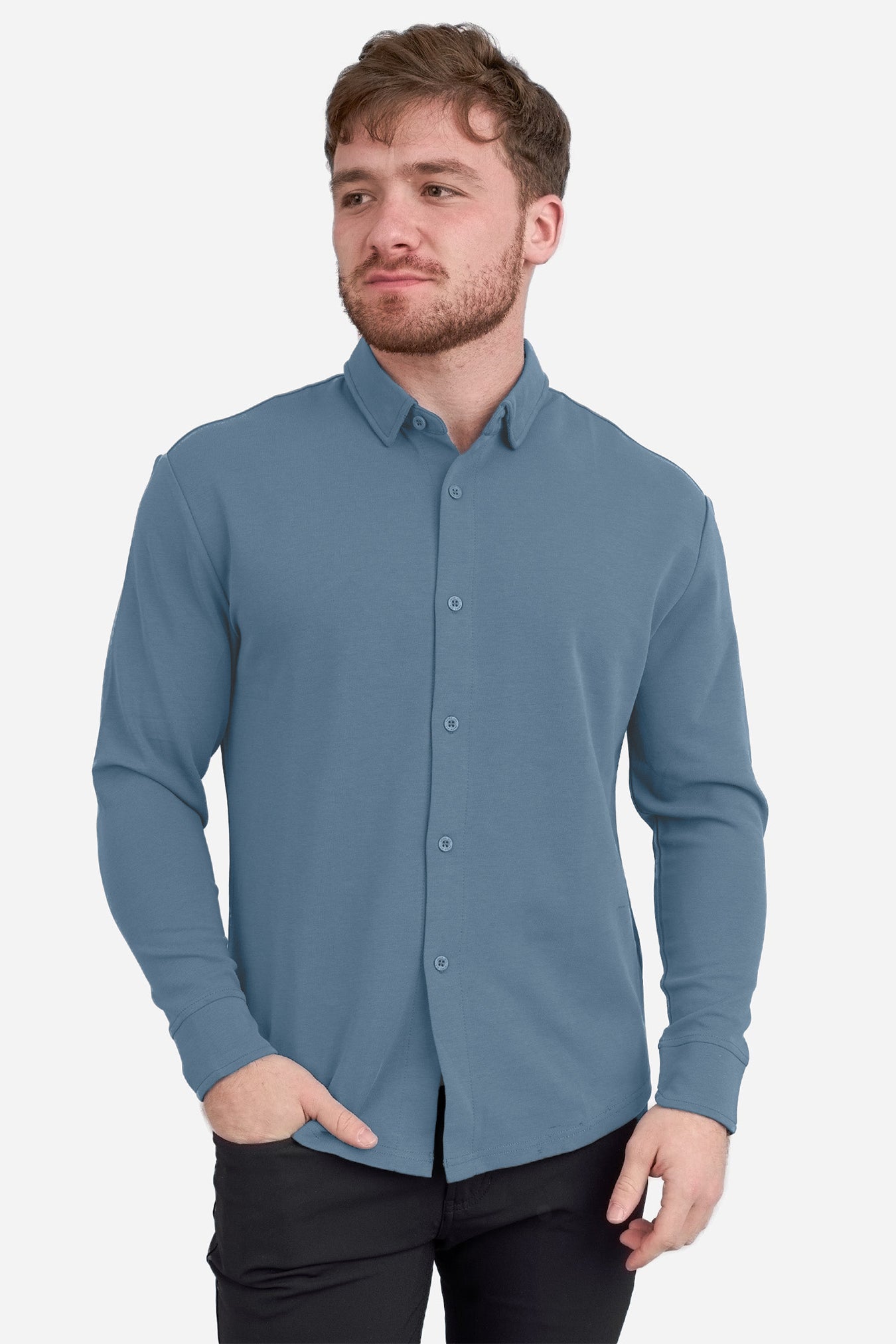 Flex Button Down Shirt Steel Blue