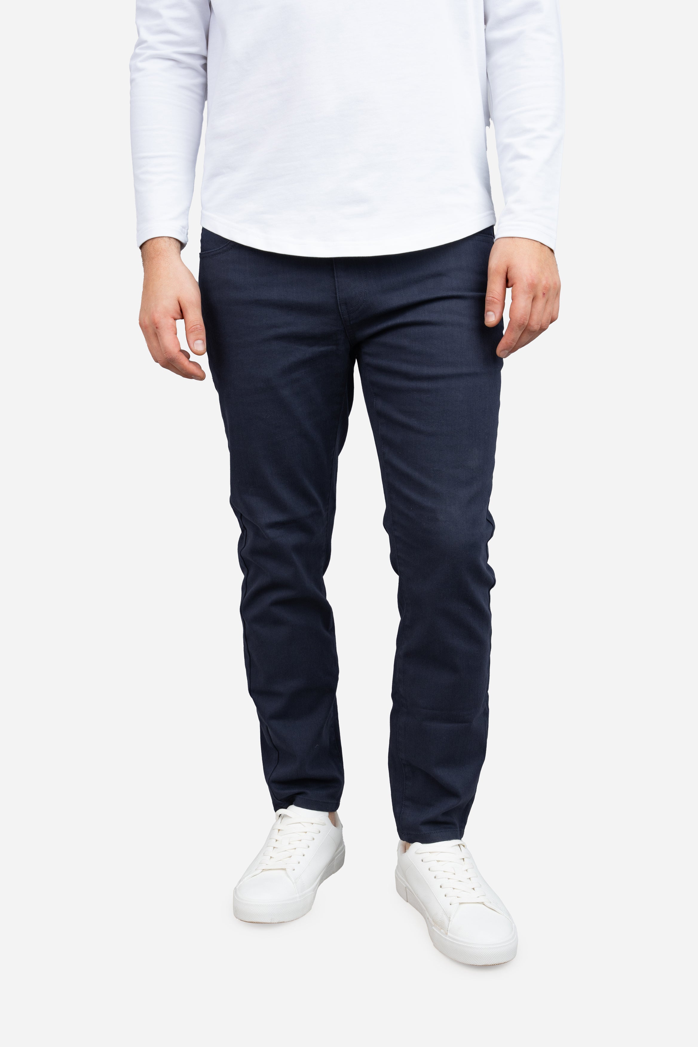 Garment Dyed Stretch Jeans Navy