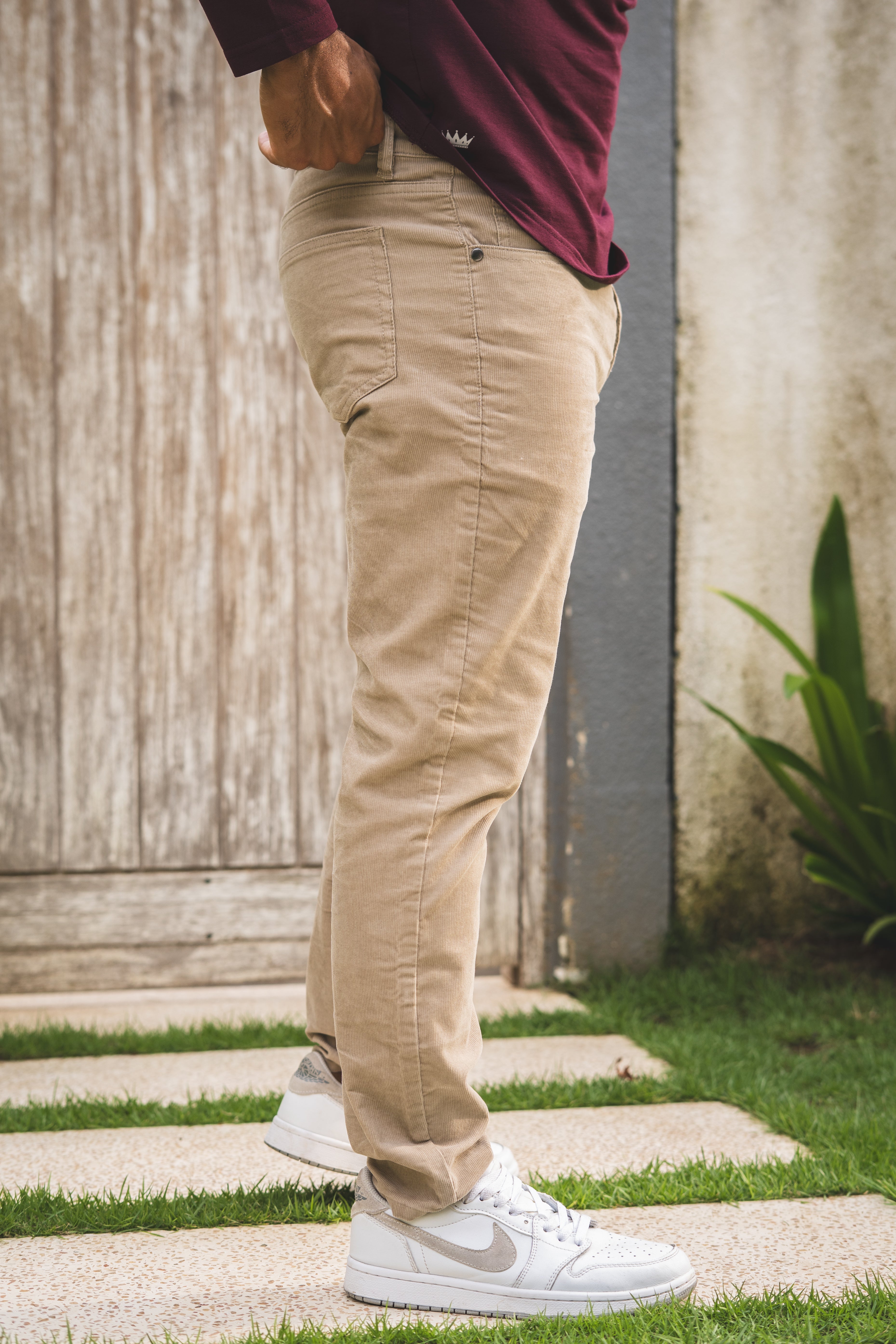 Stretch Cord 5 Pocket Pants Beige