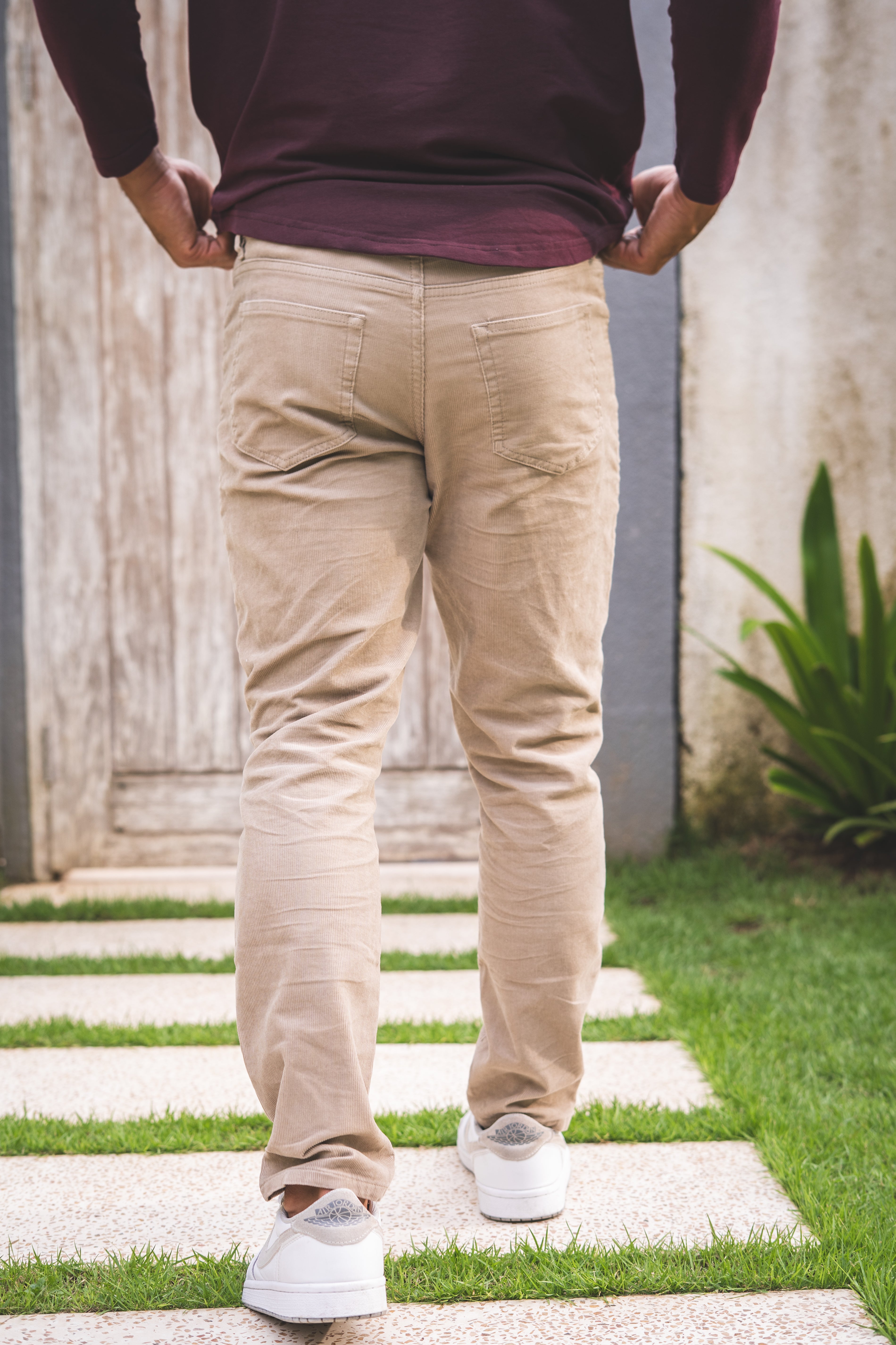 Stretch Cord 5 Pocket Pants Beige