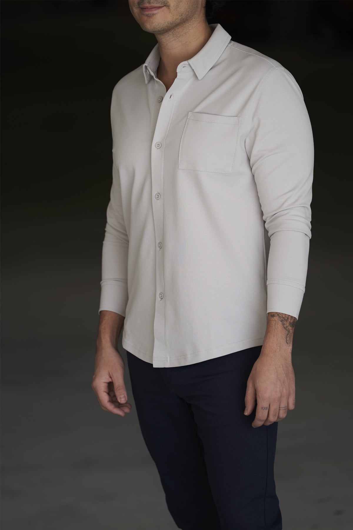 Performance Pique Button Down Shirt Mist