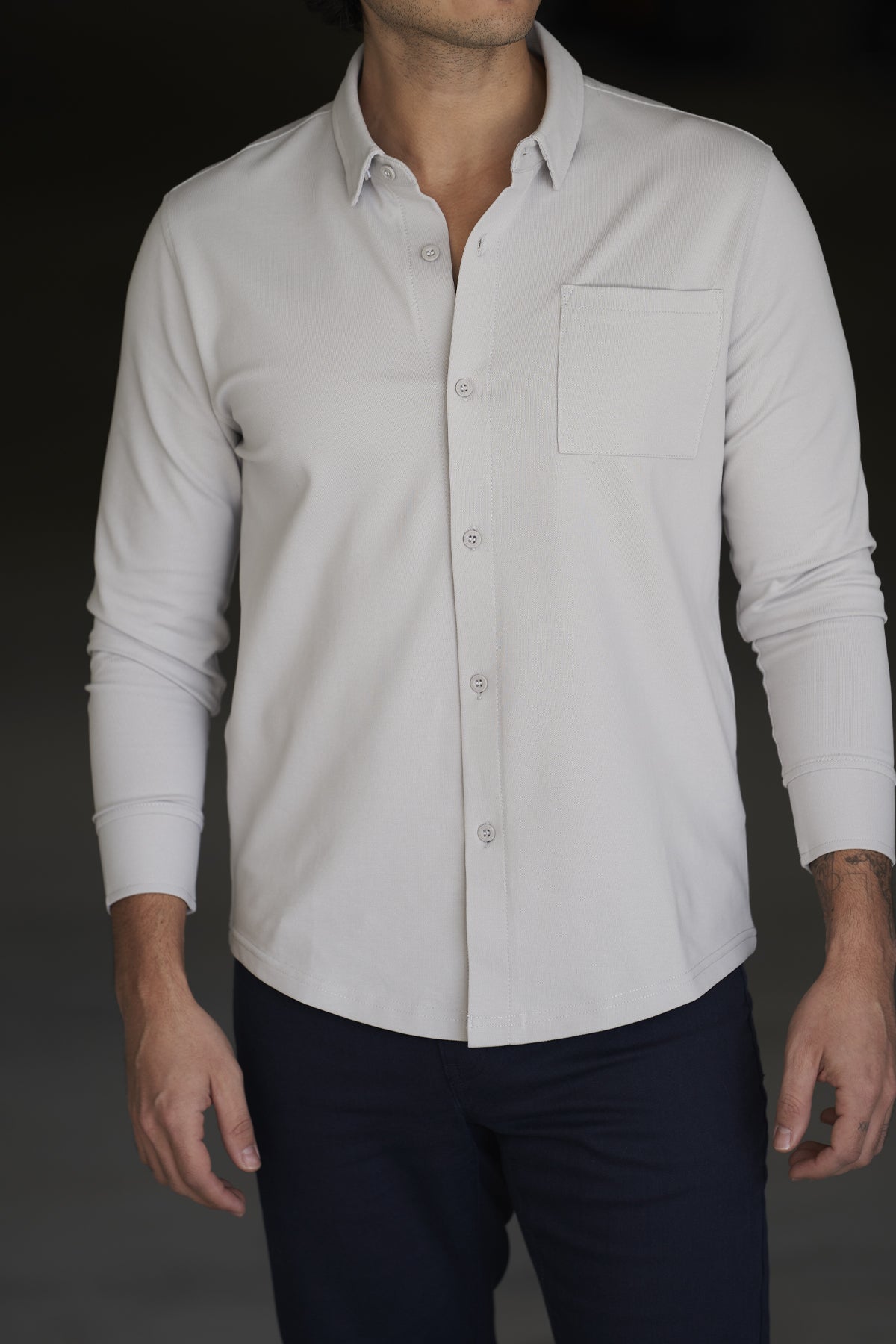 Performance Pique Button Down Shirt Mist