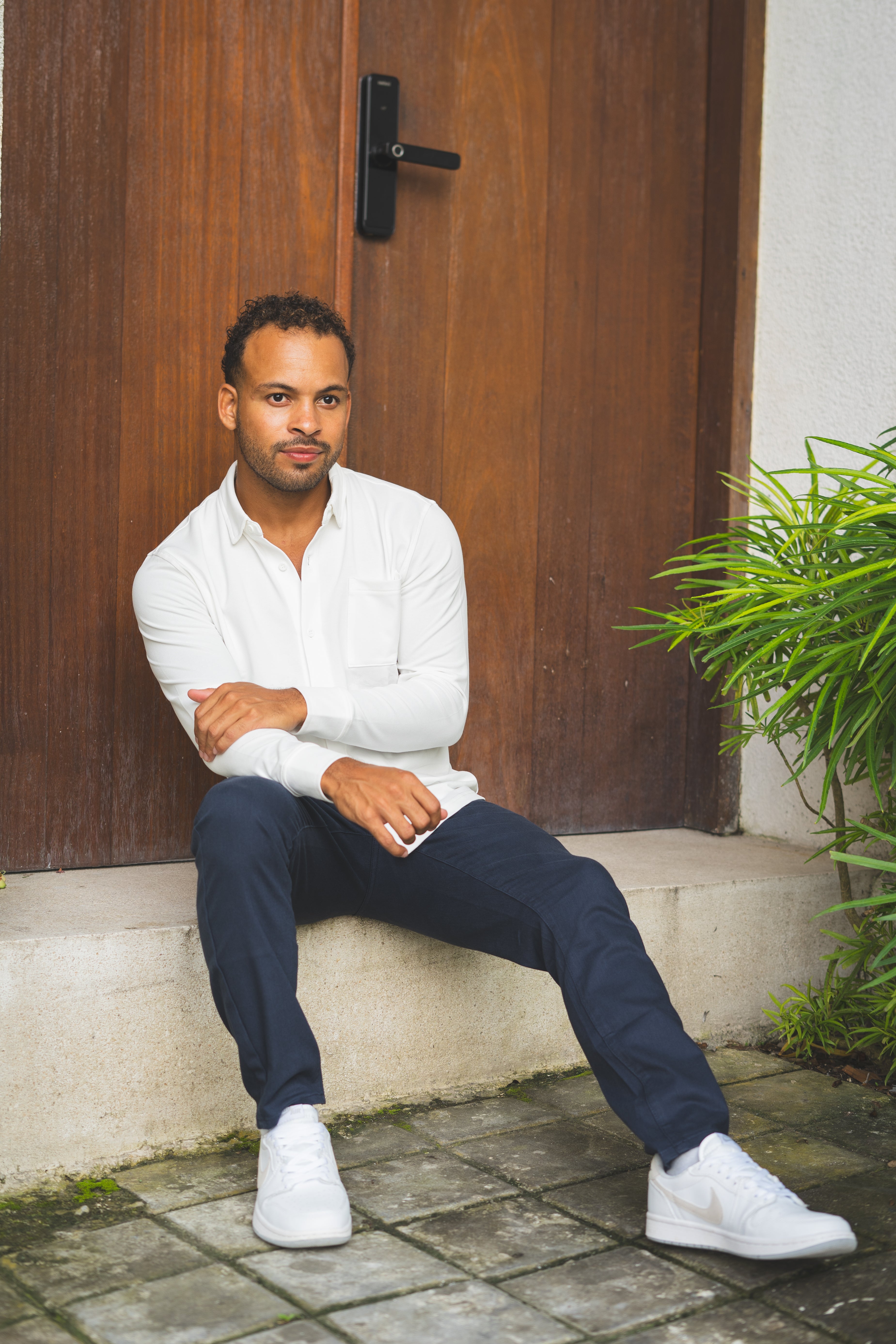 Garment Dyed Stretch Jeans Deep Sea