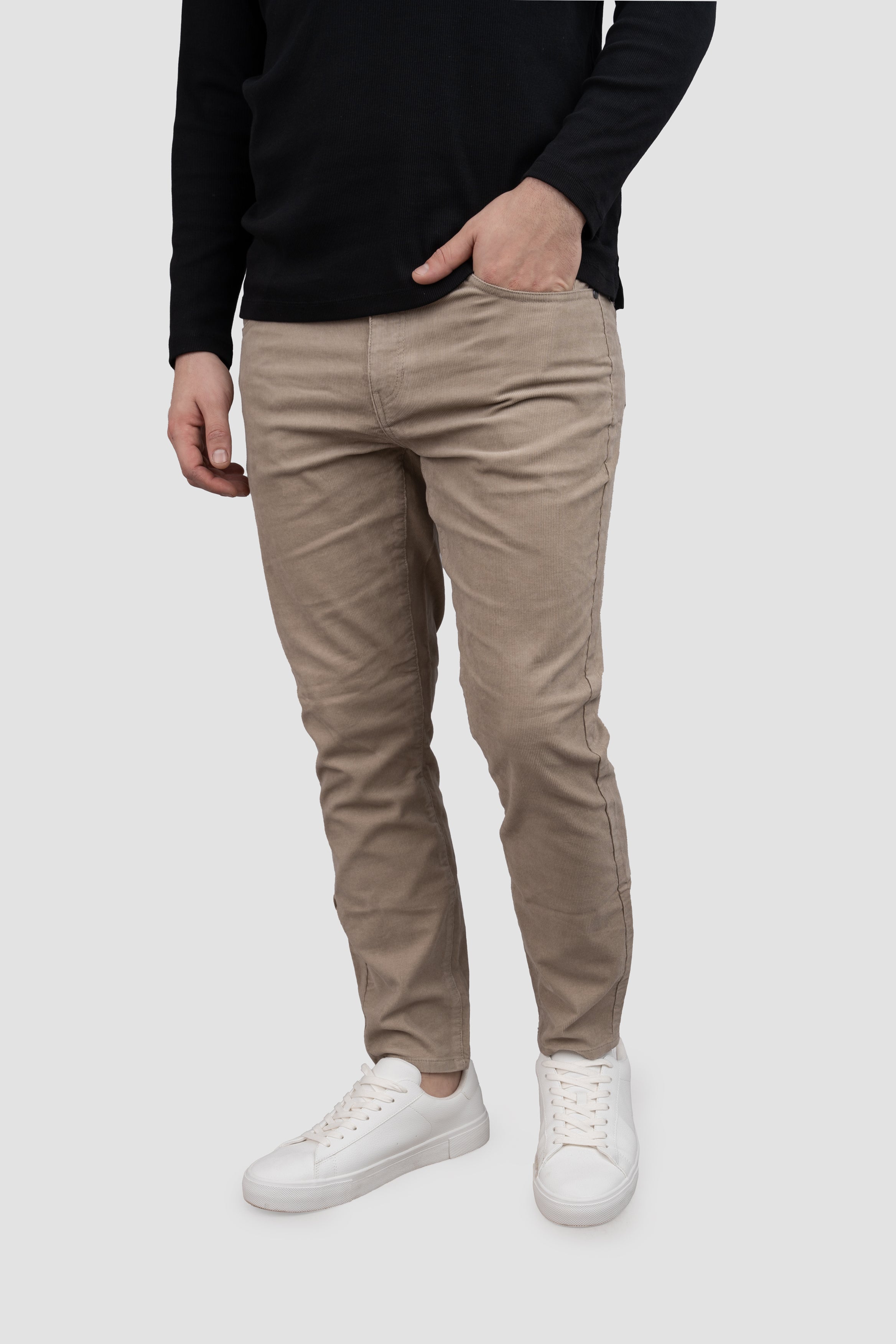 Stretch Cord 5 Pocket Pants Beige