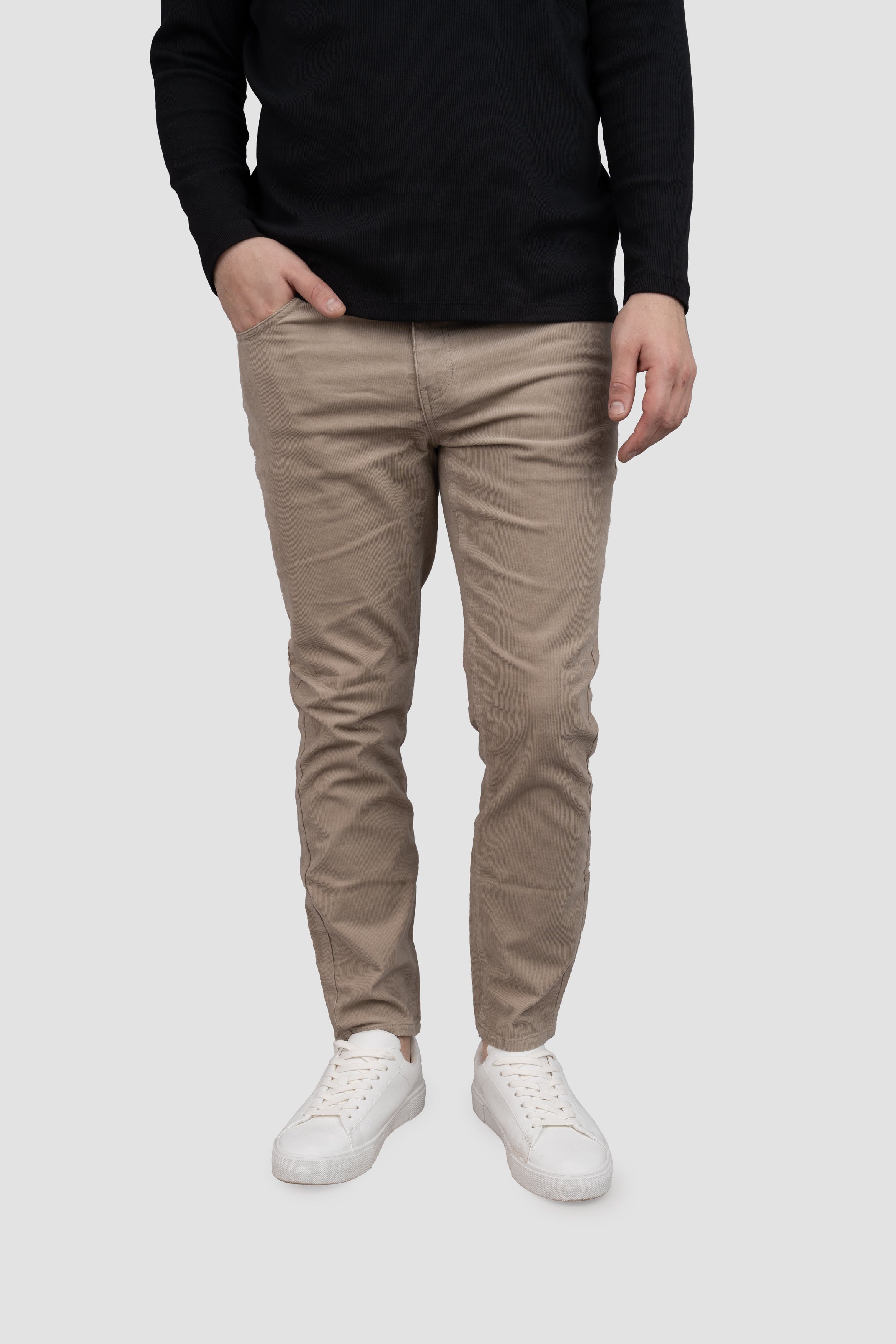 Stretch Cord 5 Pocket Pants Beige