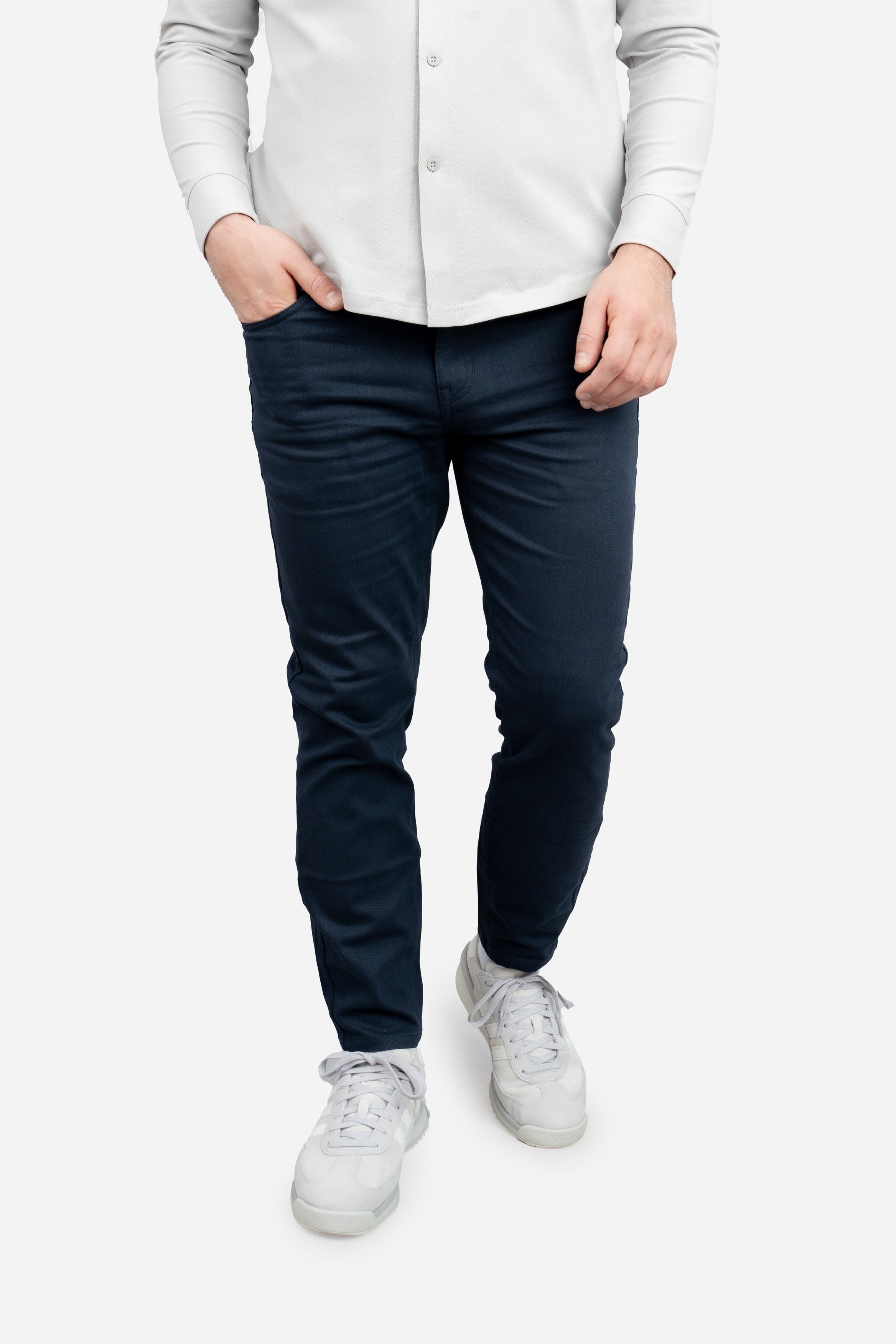 Garment Dyed Stretch Jeans Deep Sea