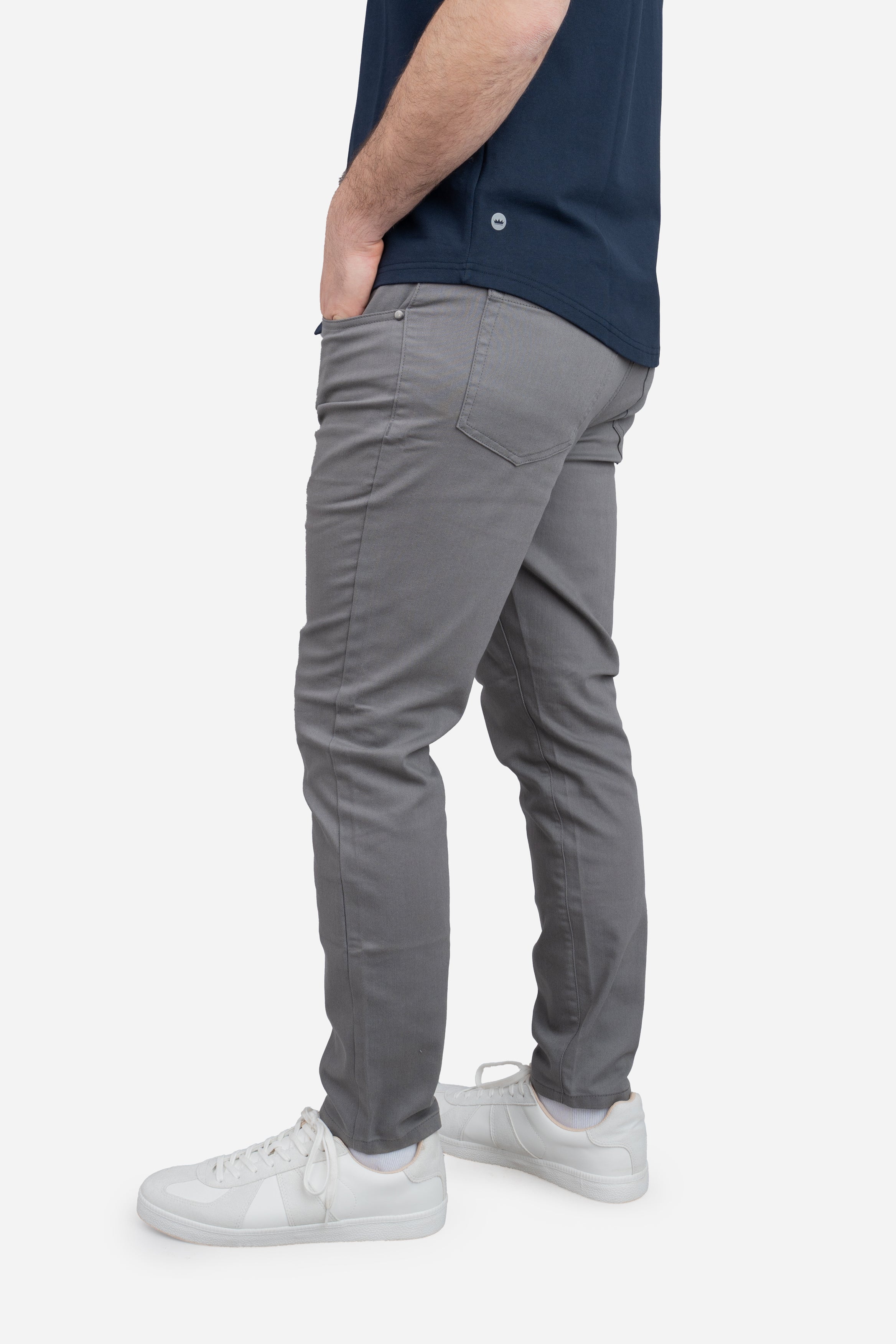 Garment Dyed Stretch Jeans Gray