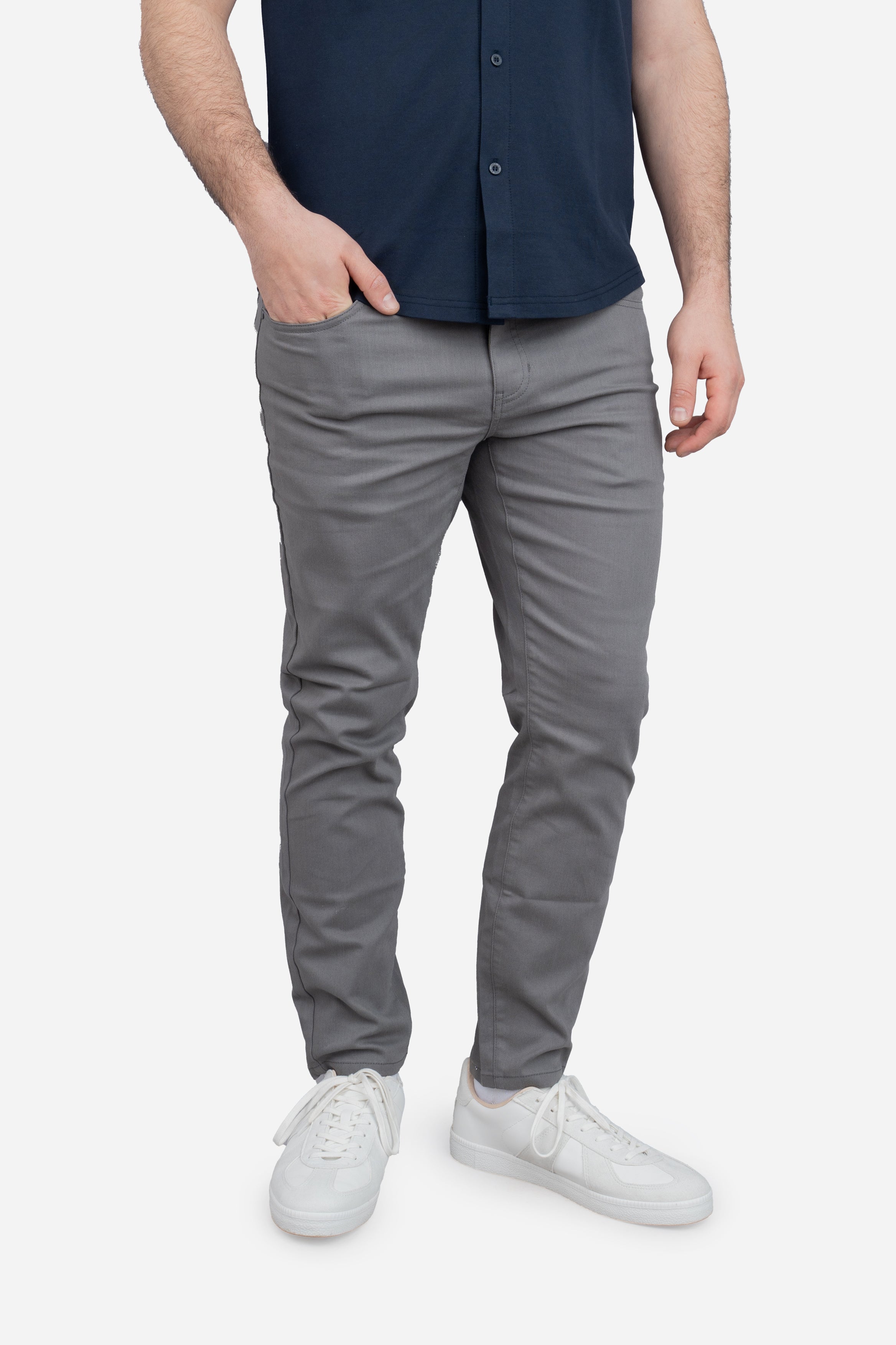 Garment Dyed Stretch Jeans Gray