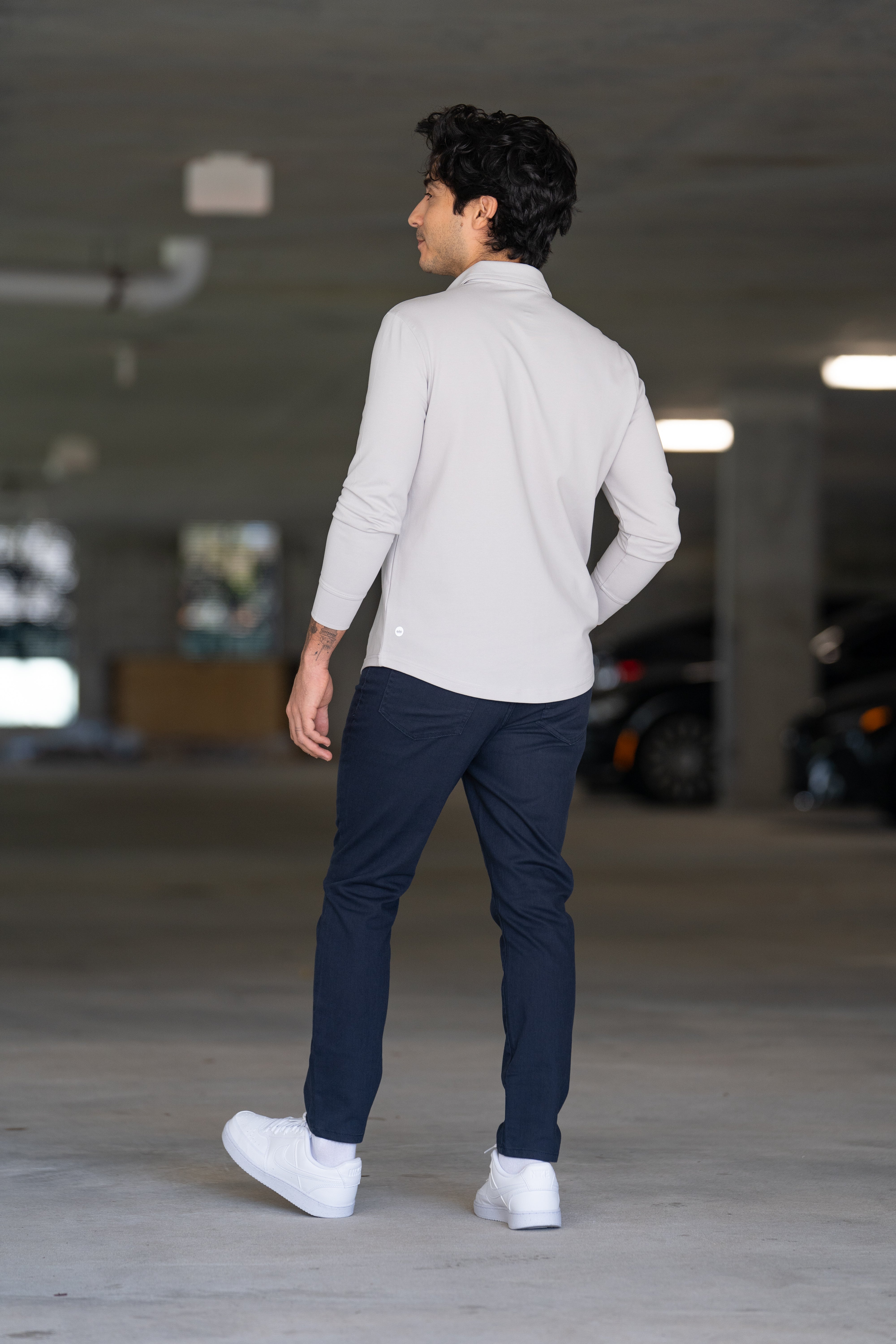 Garment Dyed Stretch Jeans Navy